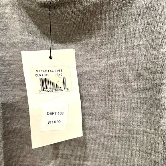 NWT BCBGMAXAZRIA gray knit beaded boho tank top women’s size S - Picture 7 of 8